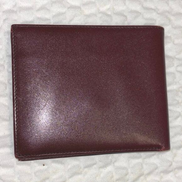 Agnier Burgundy Bifold Leather Wallet - Picture 2 of 6